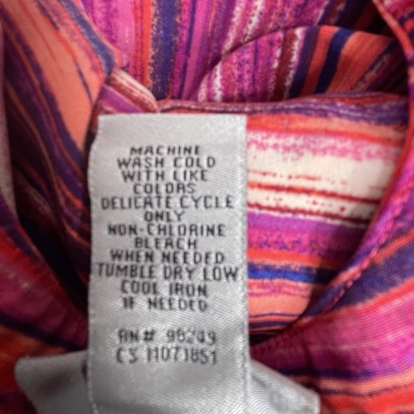 Catherines Shirt Women Size 1X Top Plus Barbie Pink Stripe Button Up BOHO - Picture 9 of 11